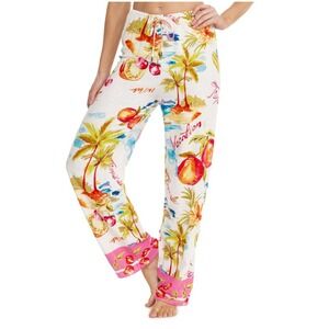 NWT Label of Love Tropical Vacation Wide Leg Pants Size Small Linen Blend